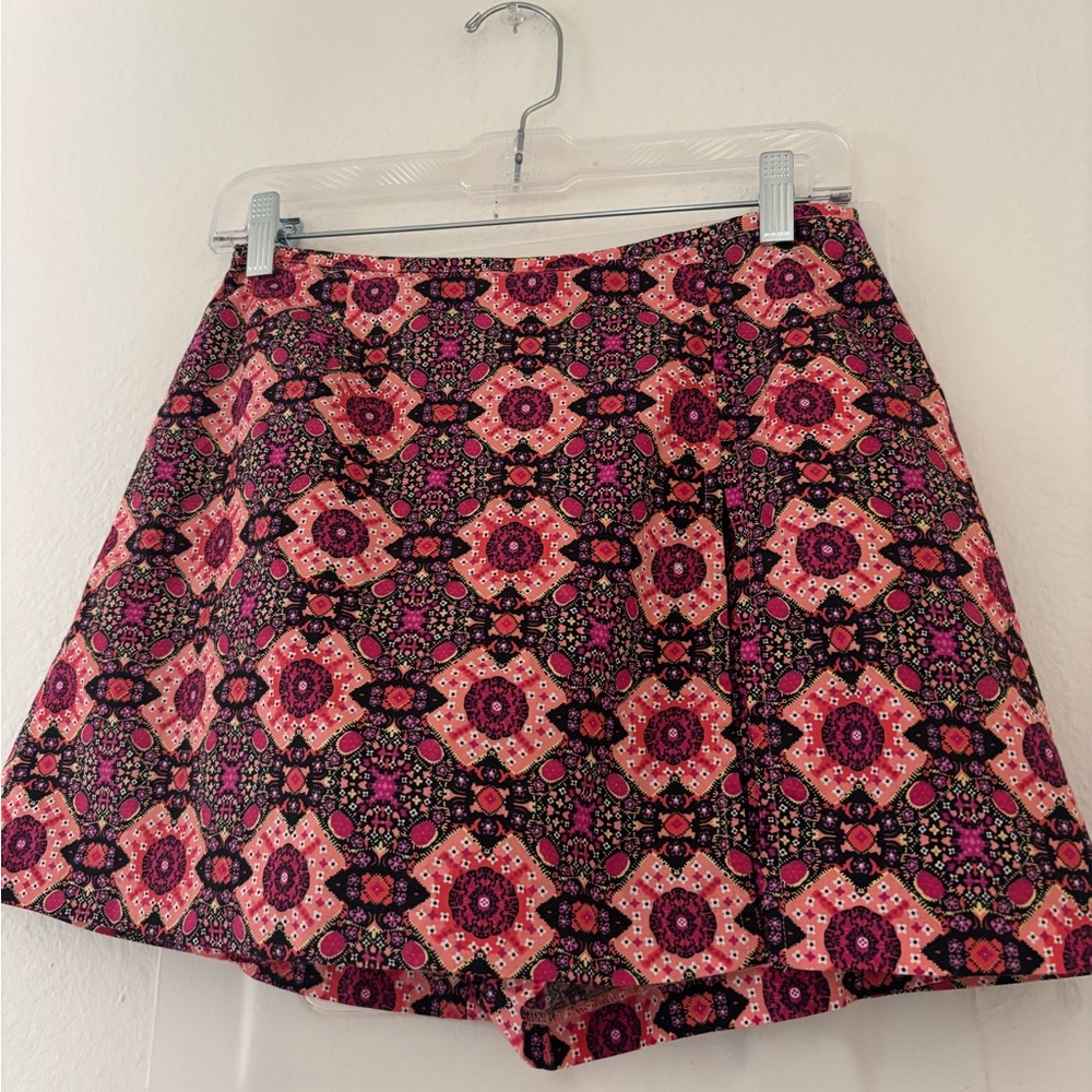 Vintage multi-color Boho Print Skort